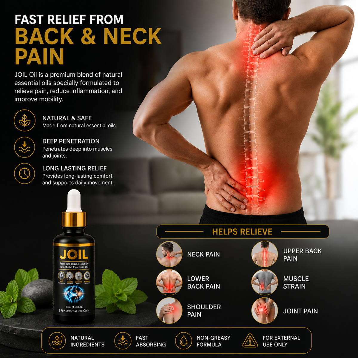 Joil Oil-Premium Joint & Muscle Pain Relief Essential Oil (30ml)